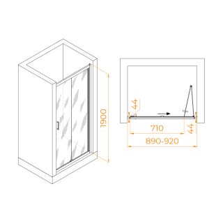 Душевая дверь RGW PA-21B 06082109-14 90см чёрный
